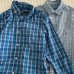 Set of two button down boys shirts size 10 Vineyard Vines and J. Bailey